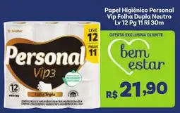 Covabra Supermercados Papel Higiênico Personal Vip Folha Dupla Neutro oferta
