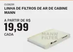 AutoZone Linha de filtros de ar de cabine mann oferta