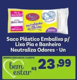 Covabra Supermercados Saco Plástico Embalixio p/ Lixo Pia e Banheiro Neutraliza Odores oferta
