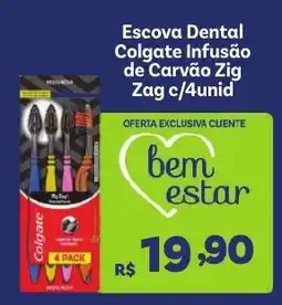 Covabra Supermercados Escova Dental Colgate Infusão de Carvão Zig Zag c/4unid oferta