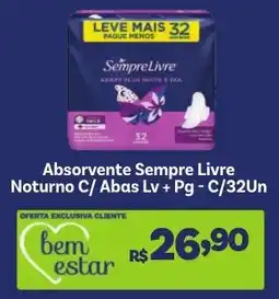 Covabra Supermercados Absorvente Sempre Livre Noturno C/ Abas Lv + Pg oferta