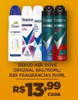 DB Supermercados desod aer dove original / rex fragrâncias oferta