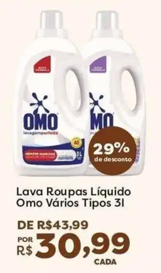 Lava Roupas Líquido Omo Vários Tipos 3l