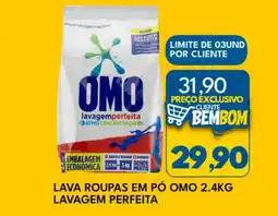 Rancho Bom Supermercados Lava roupas em pó omo lavagem perfeita oferta