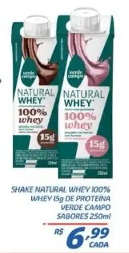 RECIBOM shake natural whey 100% whey 15g de proteína verde campo oferta
