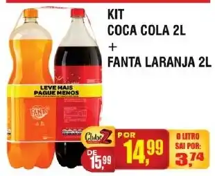 Zebu Carnes Supermercados Kit coca cola 2l + fanta laranja 2l oferta