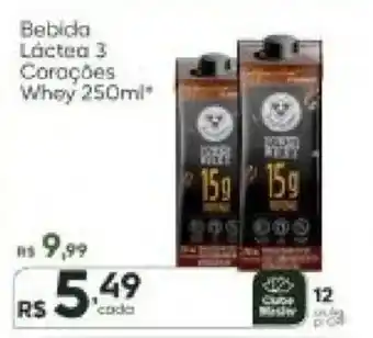 Master Supermercados Bebida Láctea 3 Corações Whey oferta