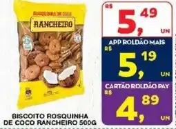 Roldão Biscoito rosquinha de coco rancheiro oferta