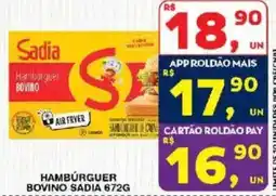 Roldão Hambúrguer bovino sadia oferta