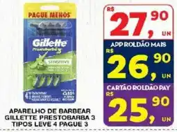 Roldão Aparelho de barbear gillette prestobarba 3 tipos oferta