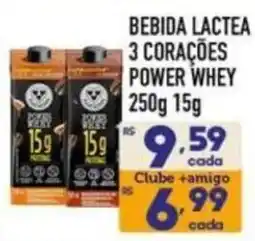Supermercados Avenida bebida lactea 3 corações power whey oferta