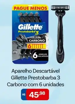 Supermercados Rondon Aparelho descartável gillette prestobarba 3 carbono oferta