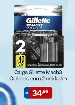 Supermercados Rondon Carga gillette mach3 carbono com 2 unidades oferta