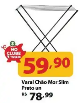 Supermercados Tischler Varal Chão Mor Slim Preto oferta