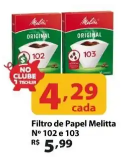 Supermercados Tischler Filtro de Papel Melitta oferta