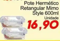 Villefort Atacadista Pote Hermético Retangular Mimo Style oferta