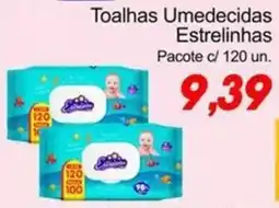 Villefort Atacadista Toalhas Umedecidas Estrelinhas oferta