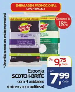 Cometa Supermercados Esponja scotch-brite com 4 unidades (extrema ou multiuso) oferta