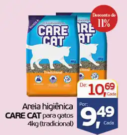 Cometa Supermercados Areia higiênica care cat para gatos 4kg (tradicional) oferta