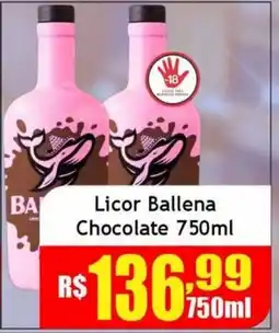 Supermercado Kibe Licor Ballena Chocolate oferta