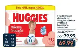 Coop Fralda infantil descartável Huggies Máxima Proteção hiperzinha oferta