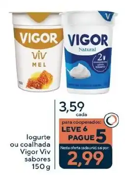 Coop logurte ou coalhada vigor viv sabores oferta
