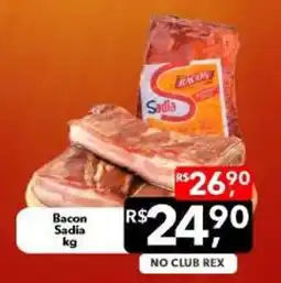 Supermercados Rex Bacon Sadia oferta