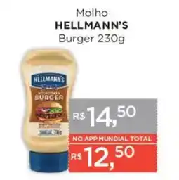 Supermercados Mundial Molho hellmann's burger oferta