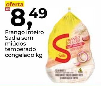 Frangolândia Frango Inteiro Sadia sem miudos temperado congelado 1kg oferta
