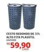 Assaí Atacadista De - cesto redondo de 37l alto fita plasútil oferta