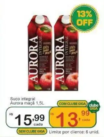 Suco integral aurora maçã
