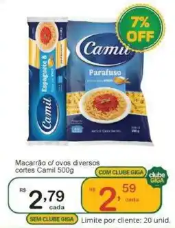 Giga Atacado Macarrão de ovos diversos cortes oferta