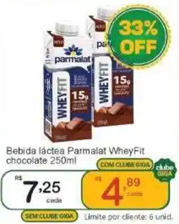 Giga Atacado Bebida láctea Parmalat WheyFit chocolate oferta