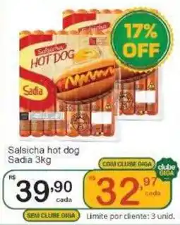 Giga Atacado Salsicha hot dog Sadia oferta