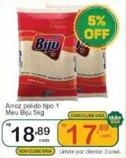 Giga Atacado Arroz polido tipo 1 meu biju oferta
