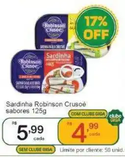 Giga Atacado Sardinha robinson crusoê sabores oferta