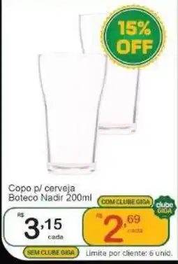 Giga Atacado Copo p/ cerveja Boteco Nadir oferta