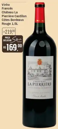 Festval Vinho francês château la pierrière castillon côtes bordeaux rouge oferta