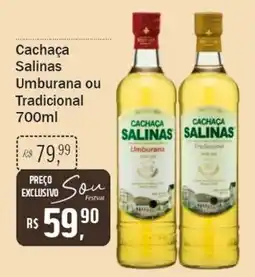 Festval Cachaça Salinas Umburana ou Tradicional oferta