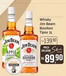 Festval Whisky jim beam bourbon tipos 1l oferta