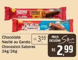 Festval Chocolate Nestlé ou Garoto Chocostick Sabores oferta