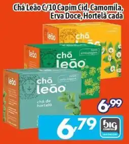 Supermercados Big Compra Chá Leão C/10 Capim Cid, Camomila, Erva Doce, Hortelã cada oferta