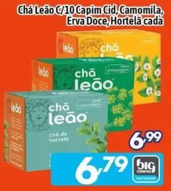 Chá Leão C/10 Capim Cid, Camomila, Erva Doce, Hortelã cada