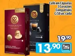 Supermercados Big Compra Café em Cápsulas 3 Corações oferta