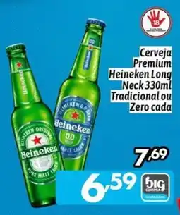 Supermercados Big Compra Cerveja Premium Heineken Long Neck oferta