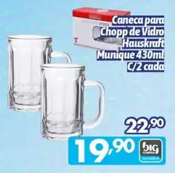 Supermercados Big Compra Caneca para Chopp de Vidro Hauskraft Munique oferta