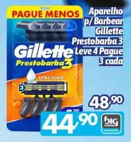 Supermercados Big Compra Aparelho p/ Barbear Gillette Prestobarba 3 oferta