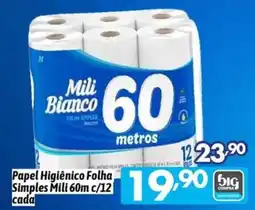 Supermercados Big Compra Papel Higiênico Folha Simples Mili oferta