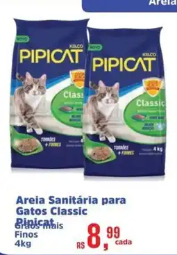 Supermercados Mateus Areia Sanitária para Gatos Classic Pipicat oferta