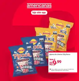 Lojas Americanas pipoca de cinema kerus oferta